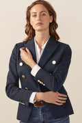 Wool Blend Double Breasted Blazer