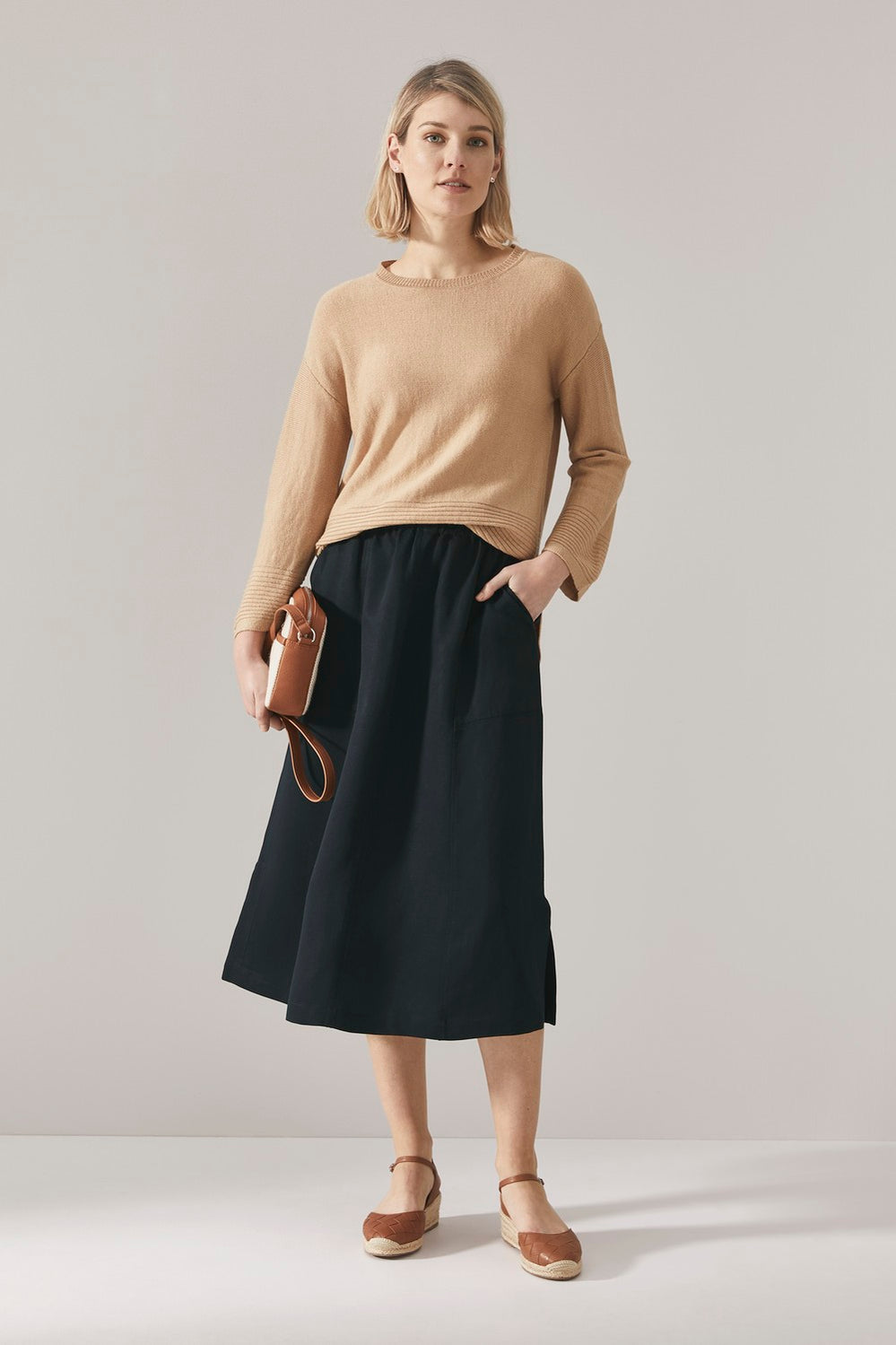 Linen Blend Stitch Detail Knit