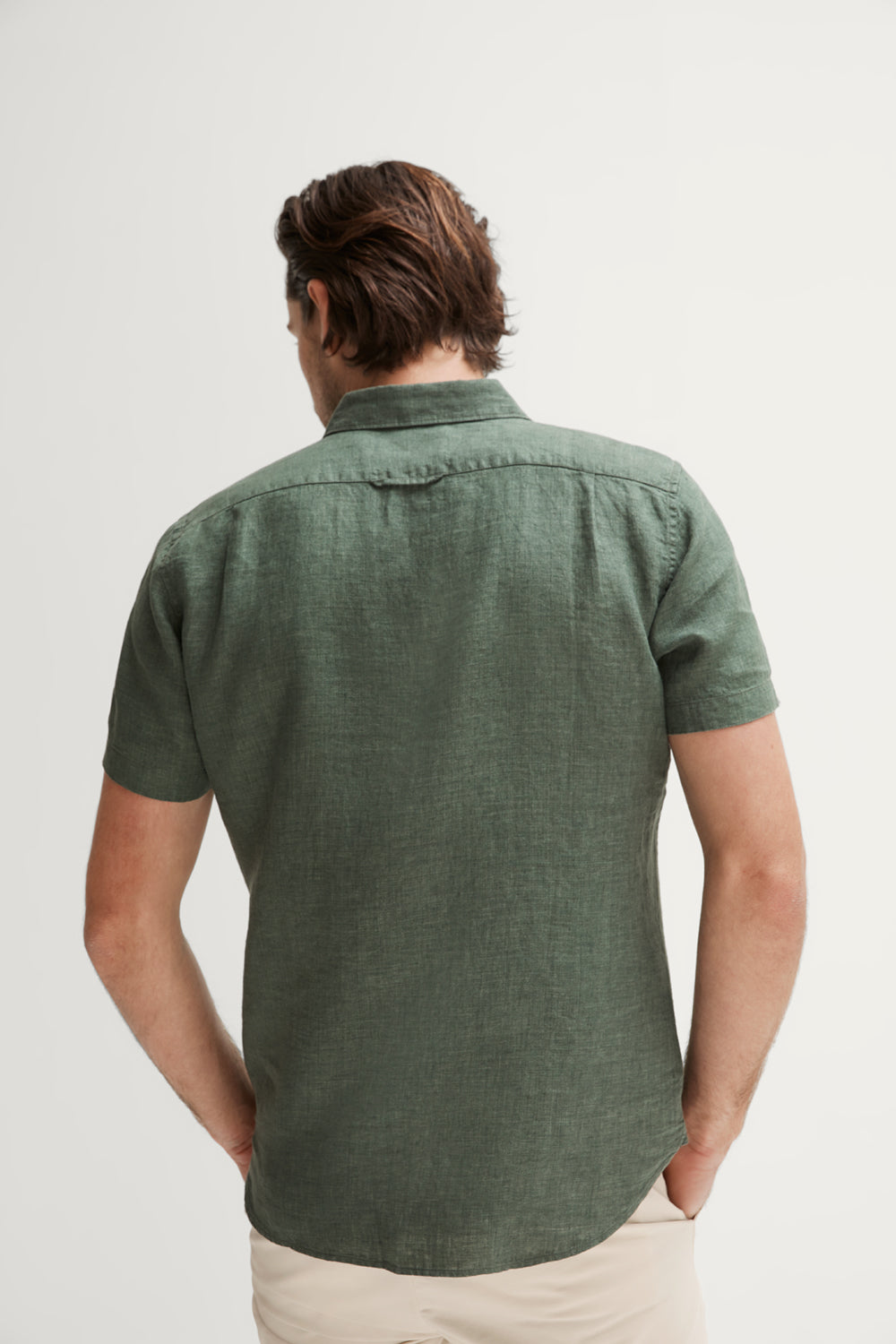 Regular Fit Delave Linen Short Sleeve Shirt