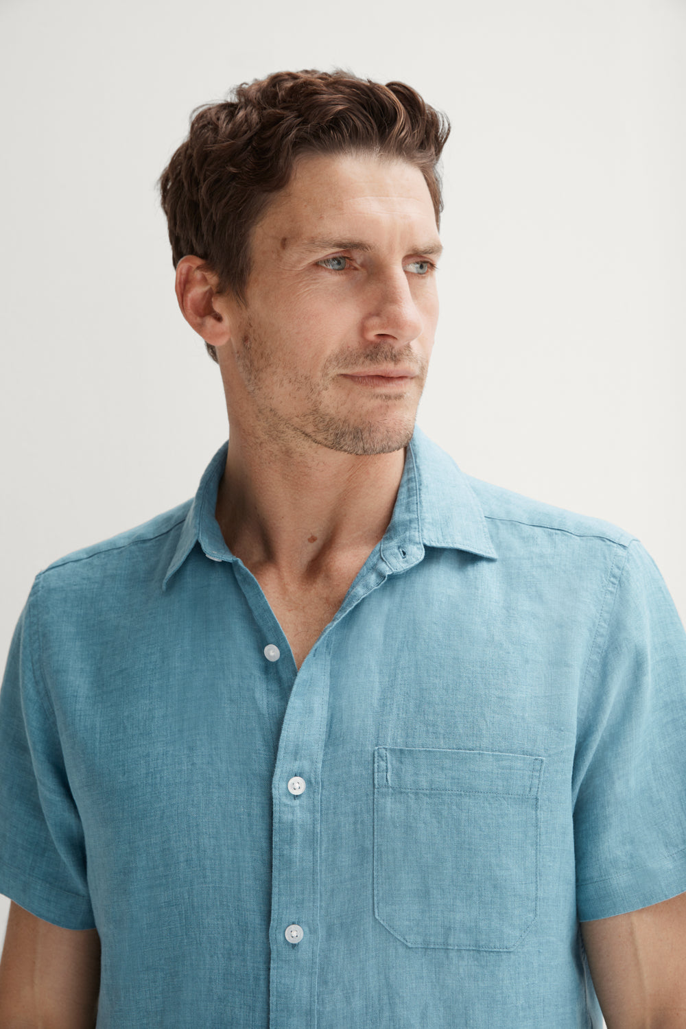 Regular Fit Delave Linen Short Sleeve Shirt