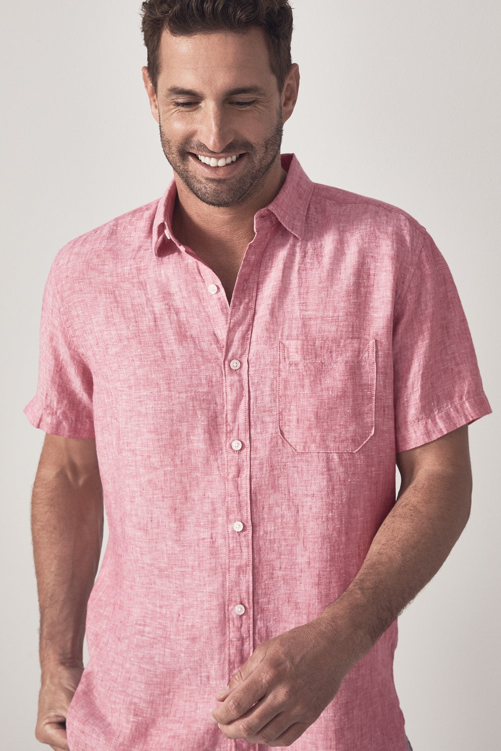 Regular Fit Delave Linen Short Sleeve Shirt