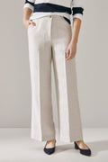 Linen Blend Twill Wide Leg Pant