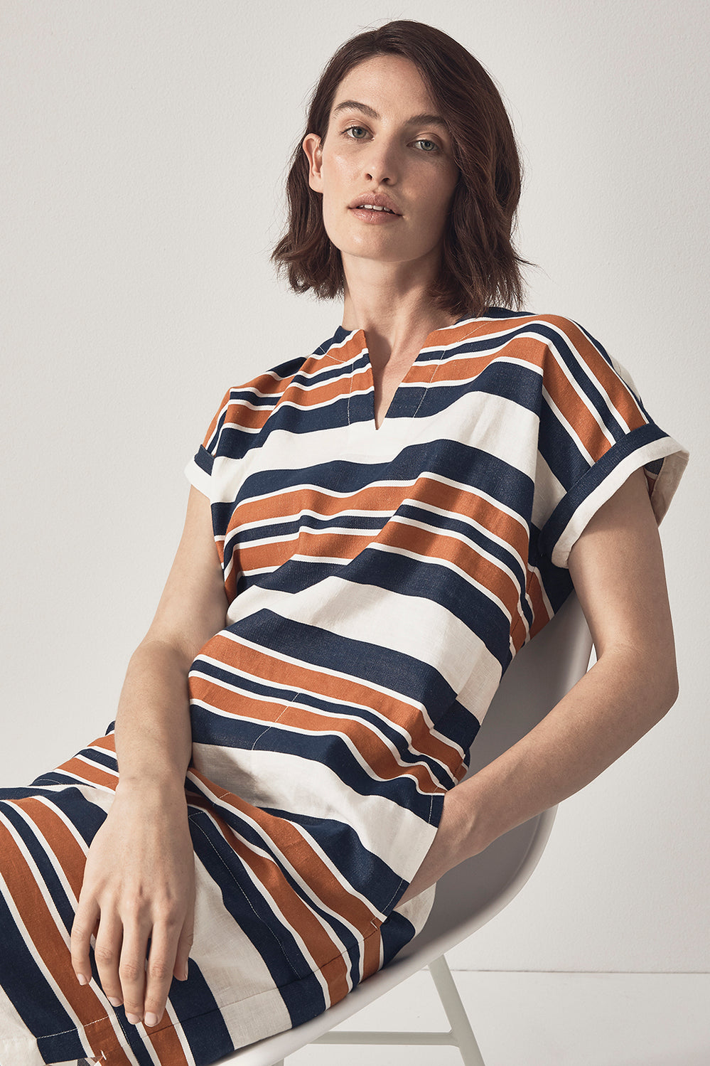 Linen Awning Stripe Dress