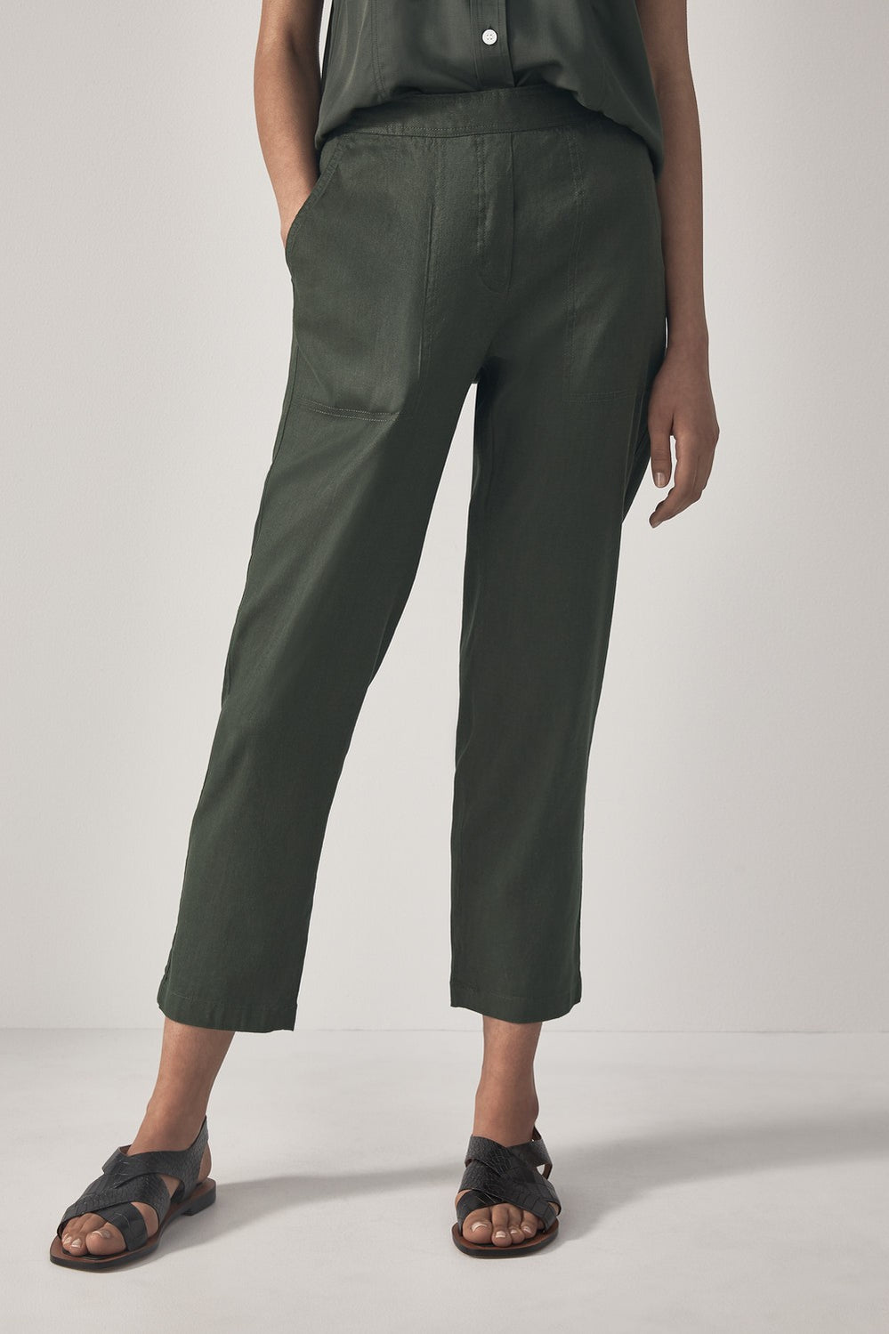 Stretch Linen Pull On Pant
