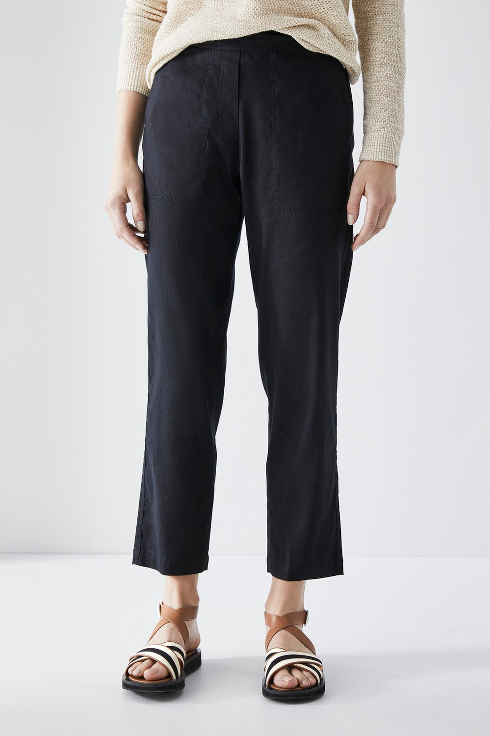 Stretch Linen Pull On Pant