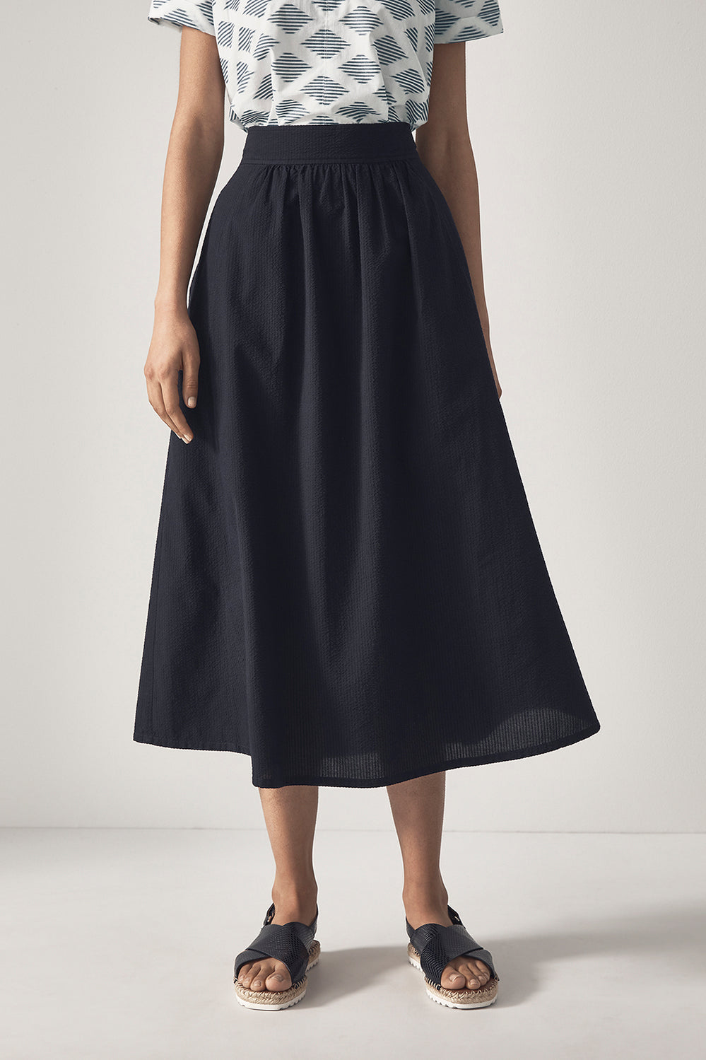 Cotton Seersucker Skirt