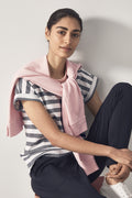 Relax Fit Textured Stripe T-Shirt
