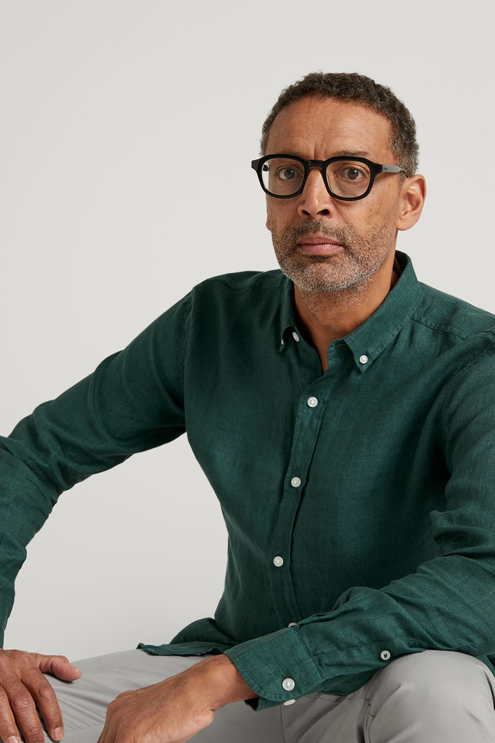 Tailored Fit Delave Linen Long Sleeve Shirt