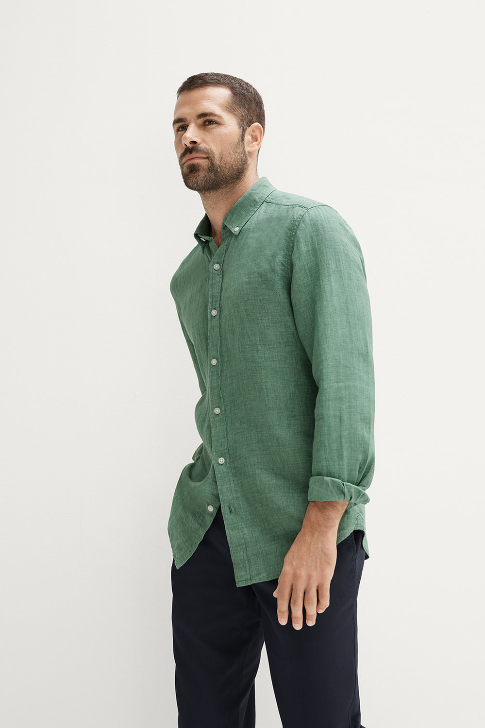 Tailored Fit Delave Linen Long Sleeve Shirt