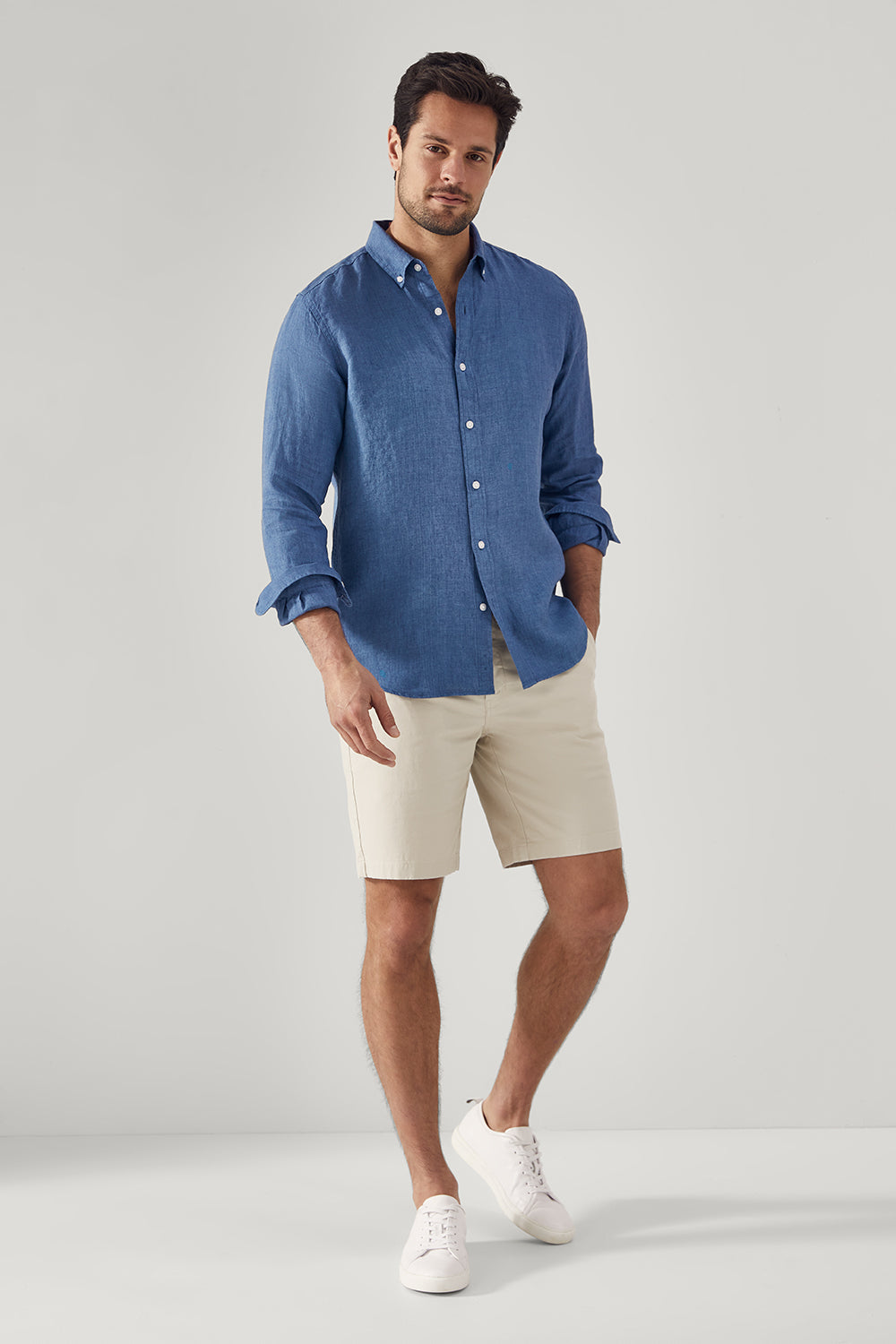 Tailored Fit Delave Linen Long Sleeve Shirt