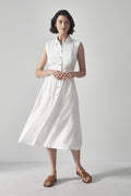 Stretch Linen Seam Detail Dress