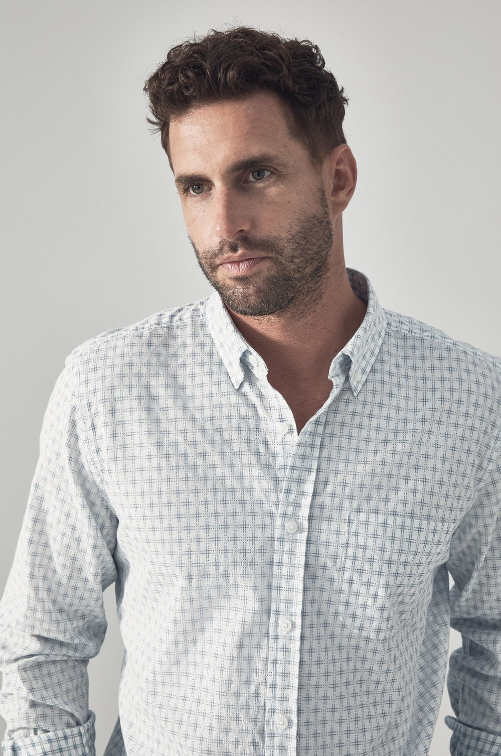 Indigo Textured Check Shirt