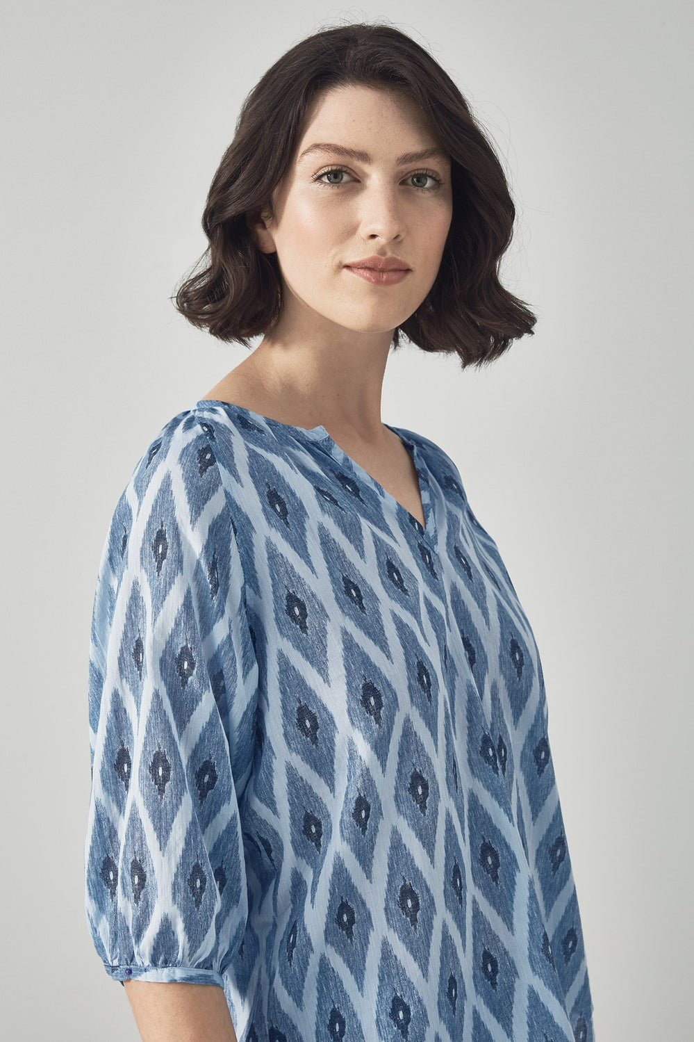 Yarn Dyed Cotton Ikat Blouse