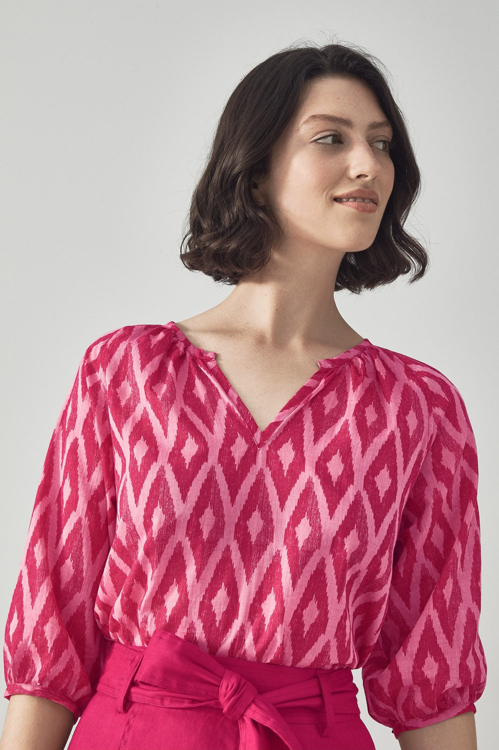 Yarn Dyed Cotton Ikat Blouse