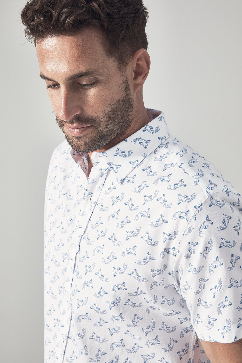 Aquatic Print Short Sleeve Shirt