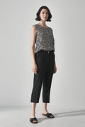 Linen Blend Cropped Capri Pant