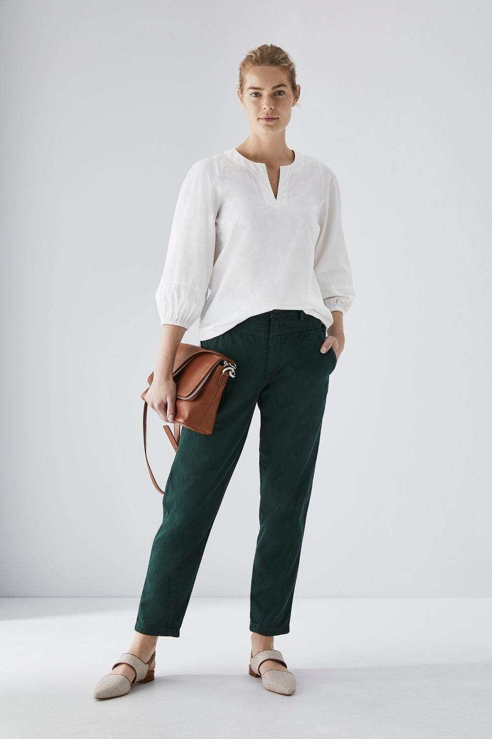 Cotton Blouson Sleeve Top