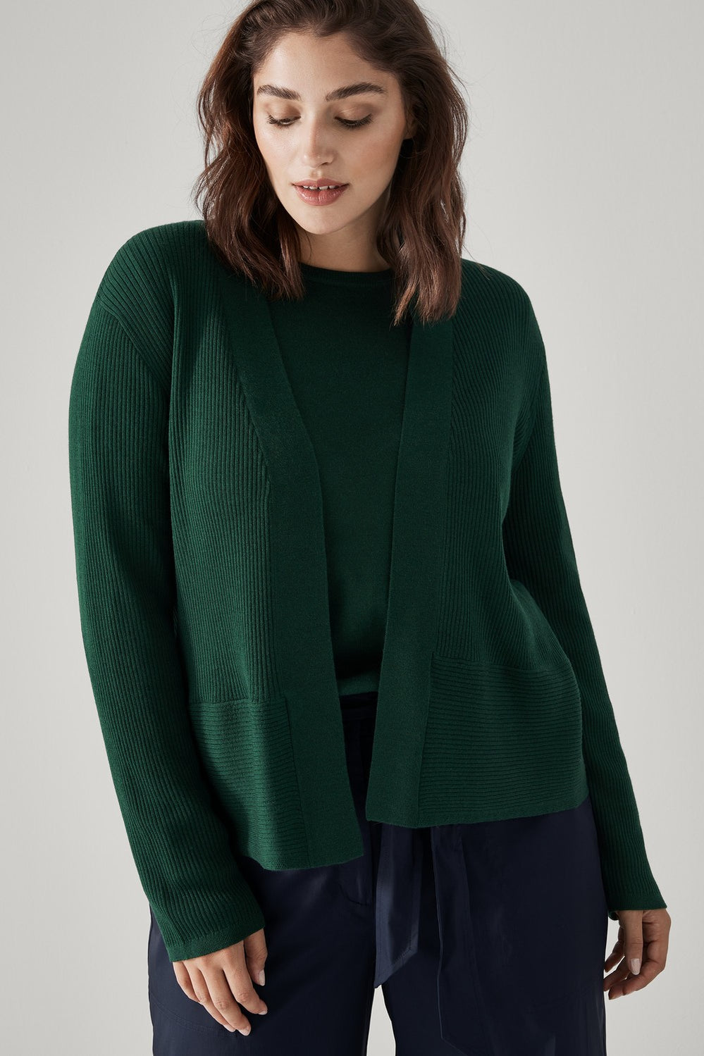 Merino Flared Hem Cardigan