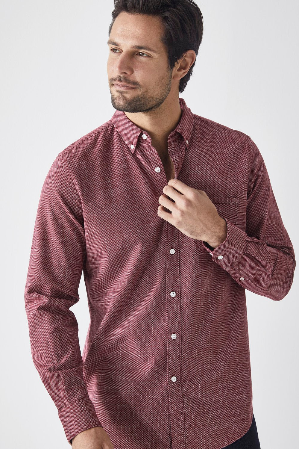 Textured Geo Double Weave Shirt
