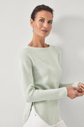 Cotton Cashmere Zip Hem Knit