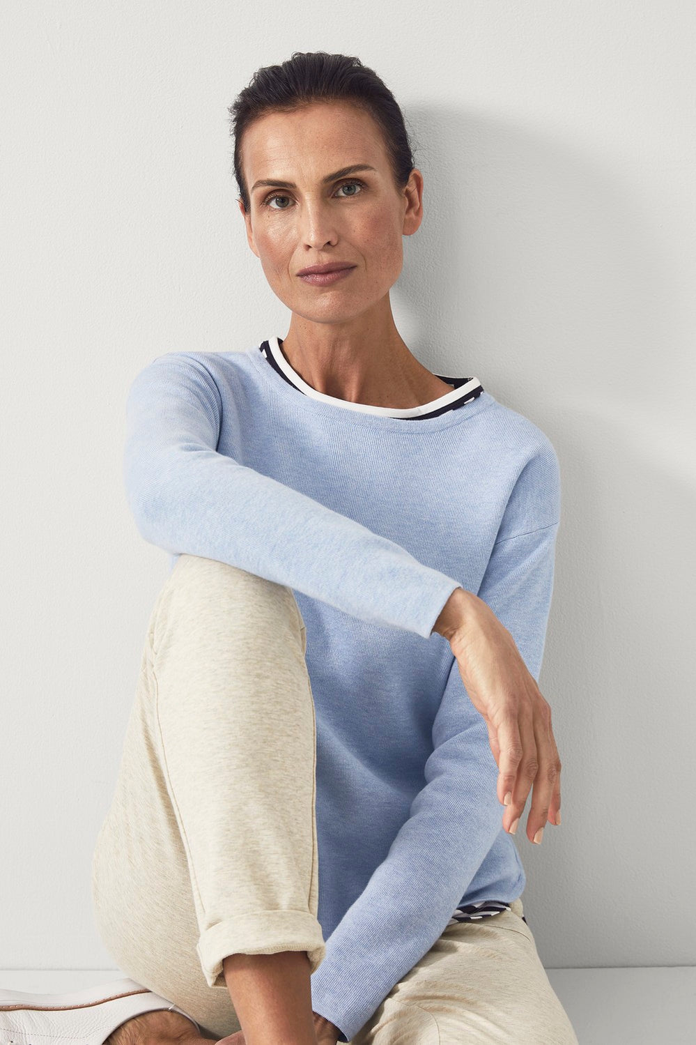 Cotton Cashmere Zip Hem Knit