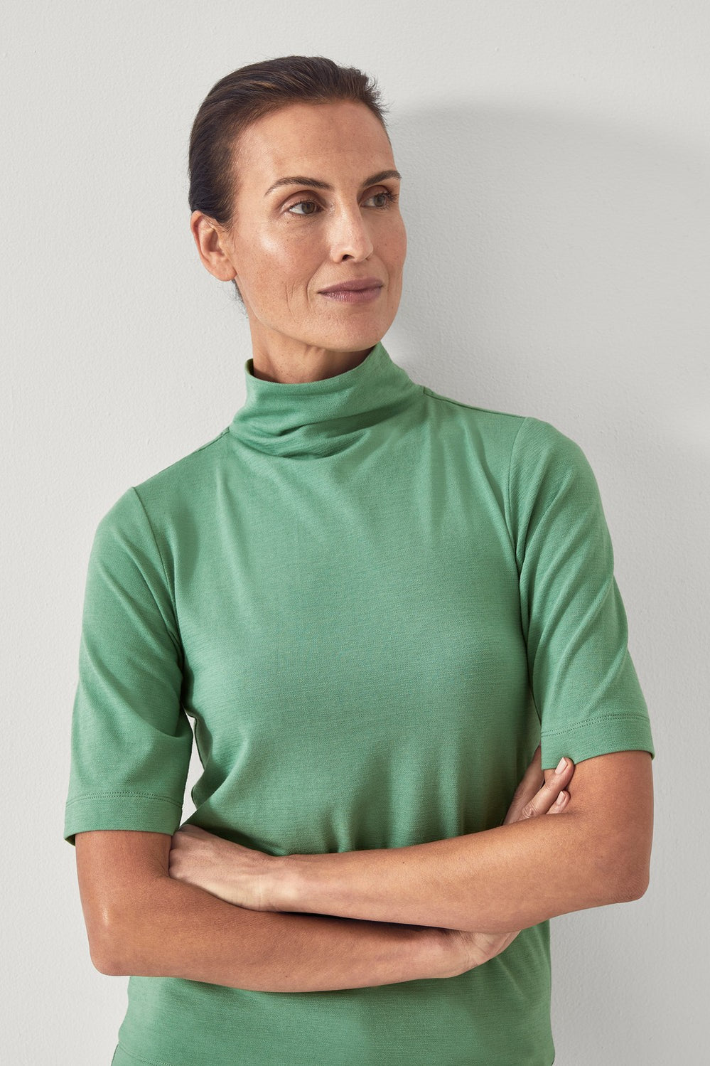 Mock Neck Half Sleeve T-Shirt