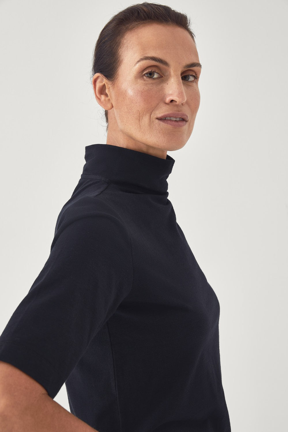 Mock Neck Half Sleeve T-Shirt