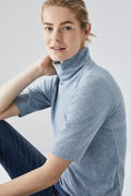 Melange Mock Neck T-Shirt