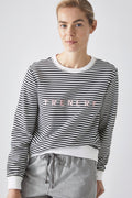 Cotton Stripe Logo Sweat