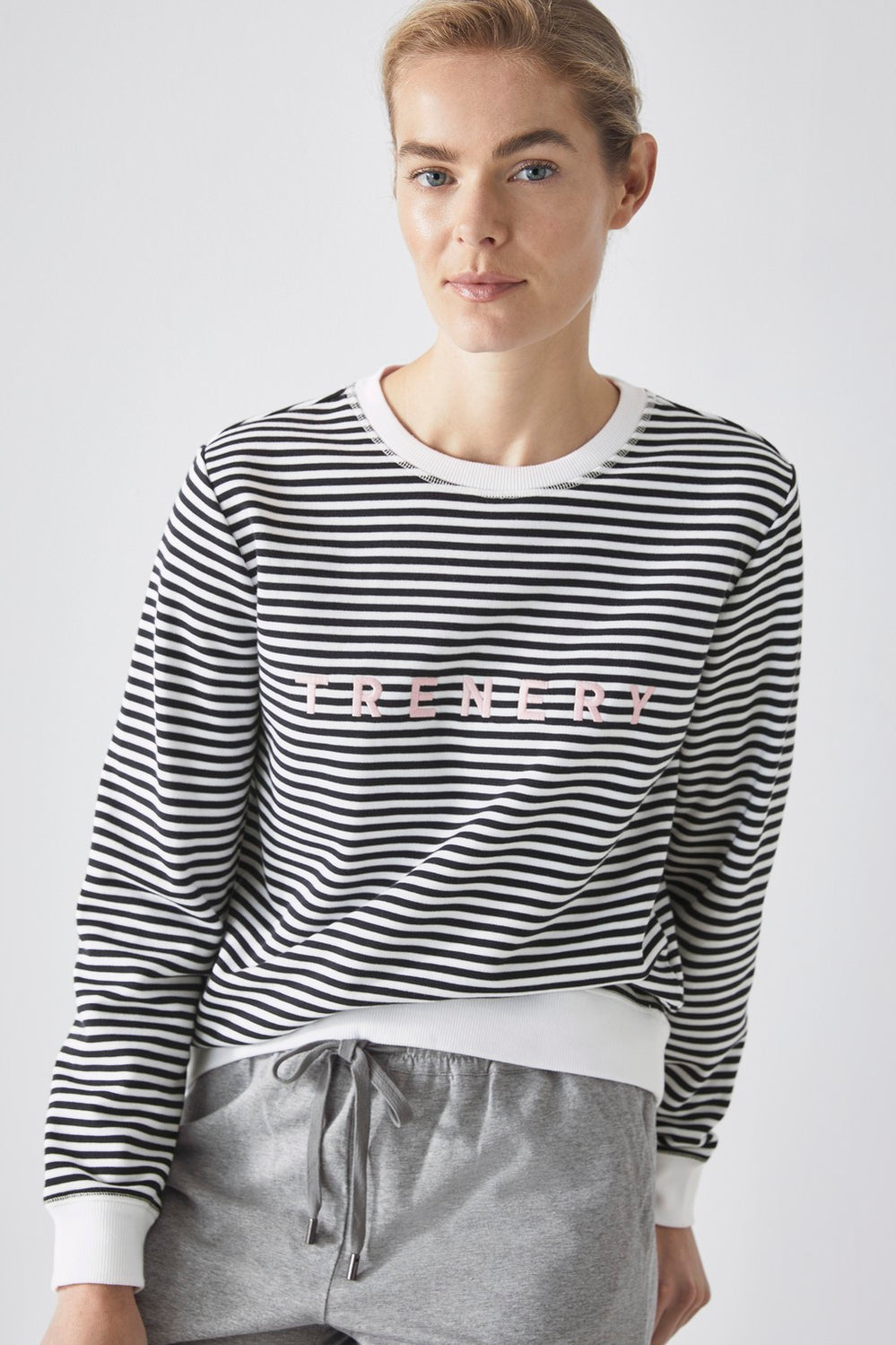 Cotton Stripe Logo Sweat