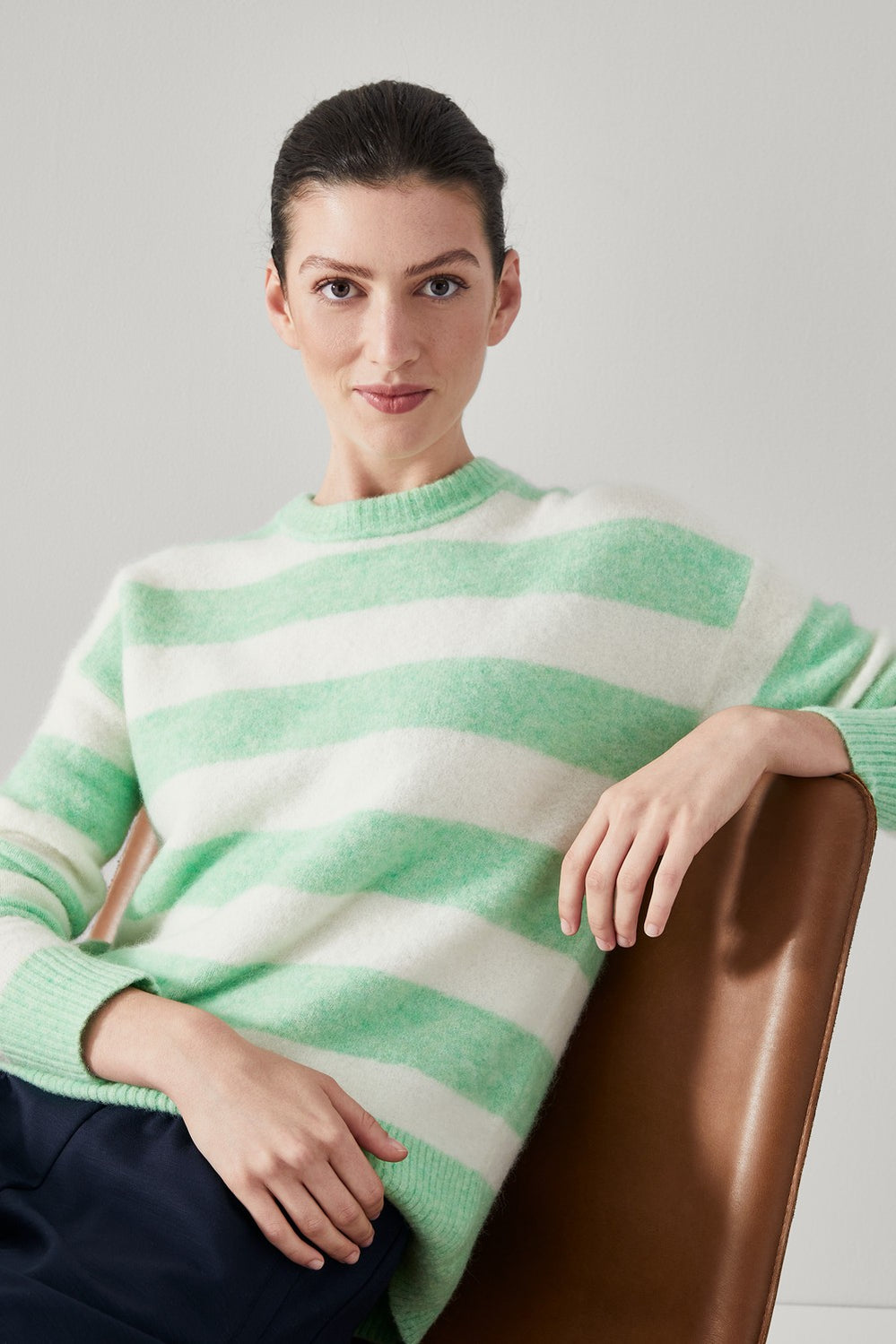 Merino Alpaca Wide Stripe Knit