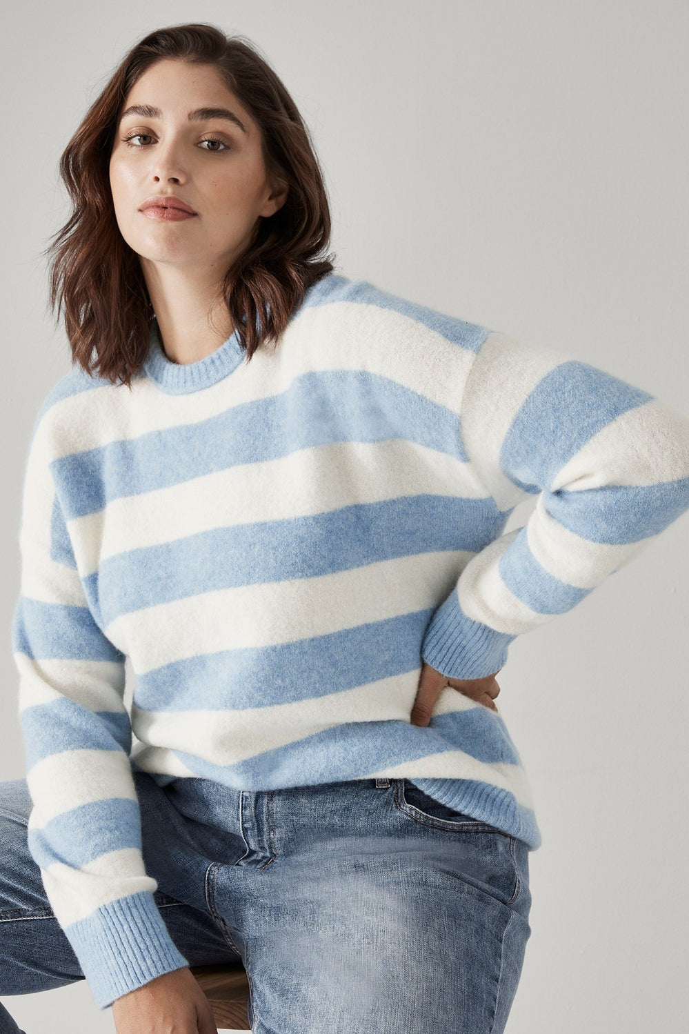 Merino Alpaca Wide Stripe Knit