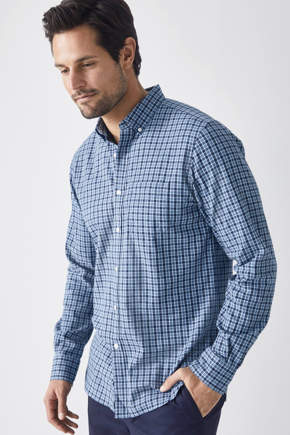 Brushed Herringbone Check Shirt