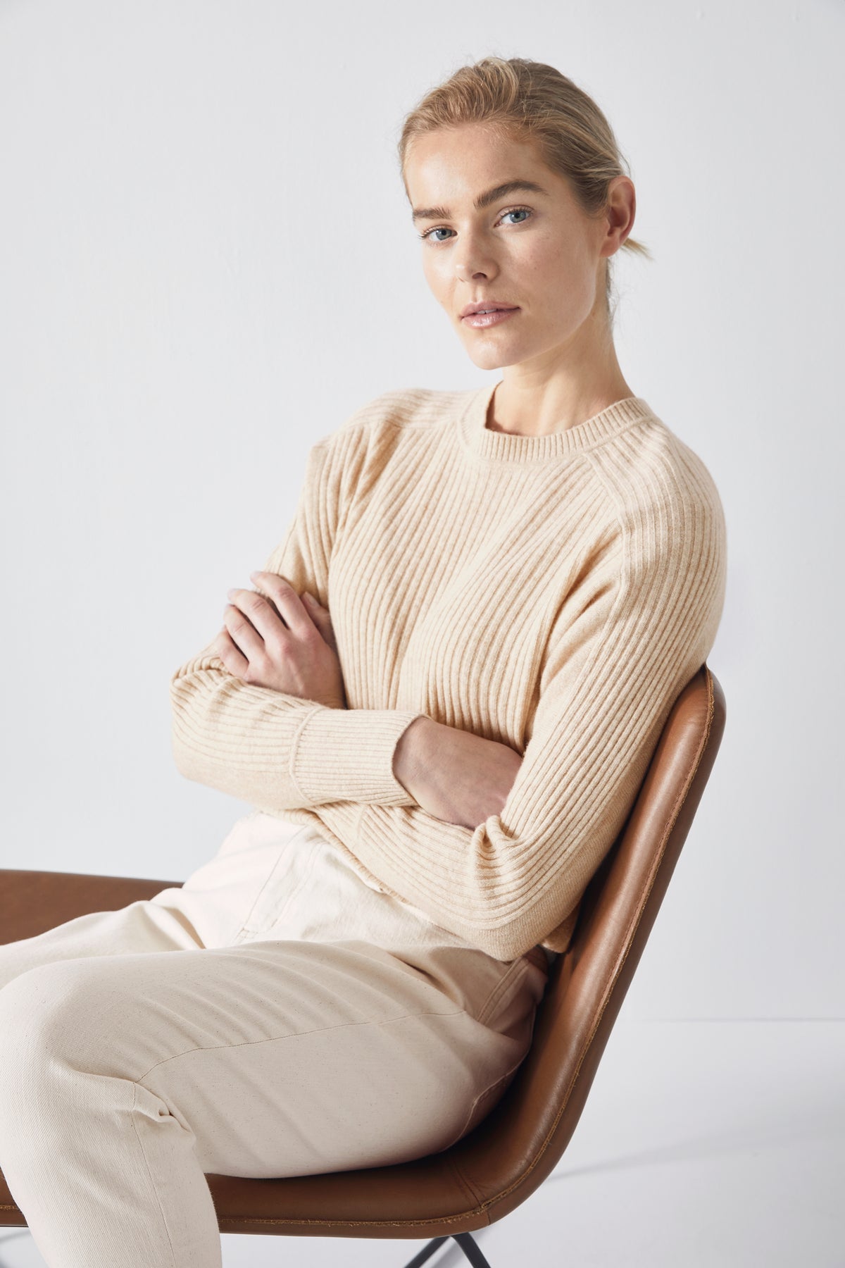 Merino Cashmere Rib Detail Knit