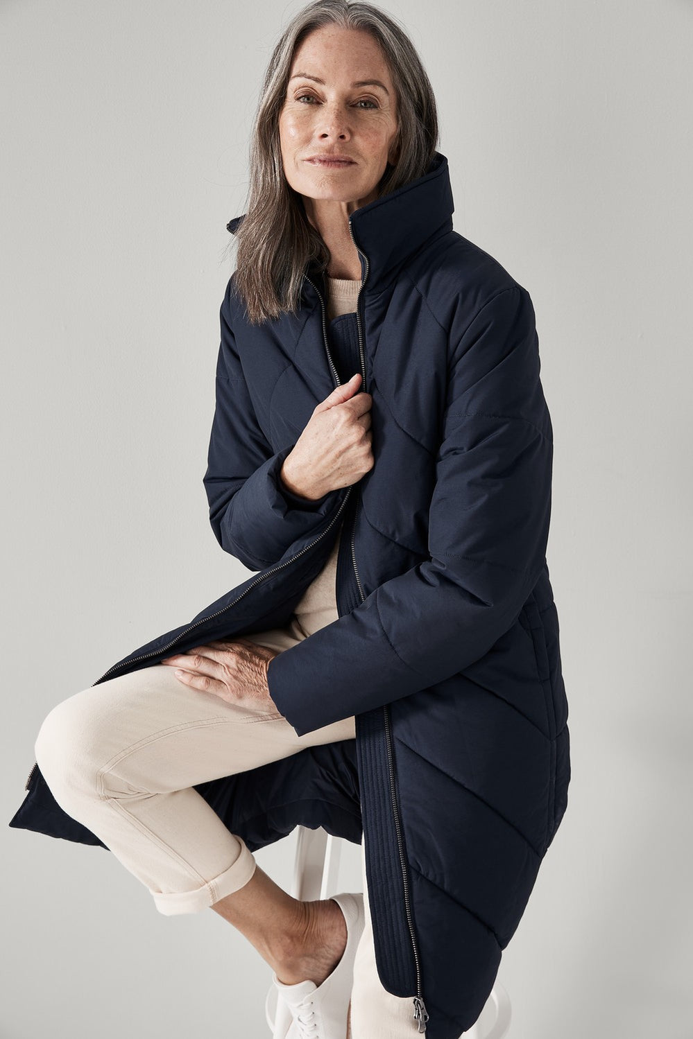 Chevron Puffer Coat