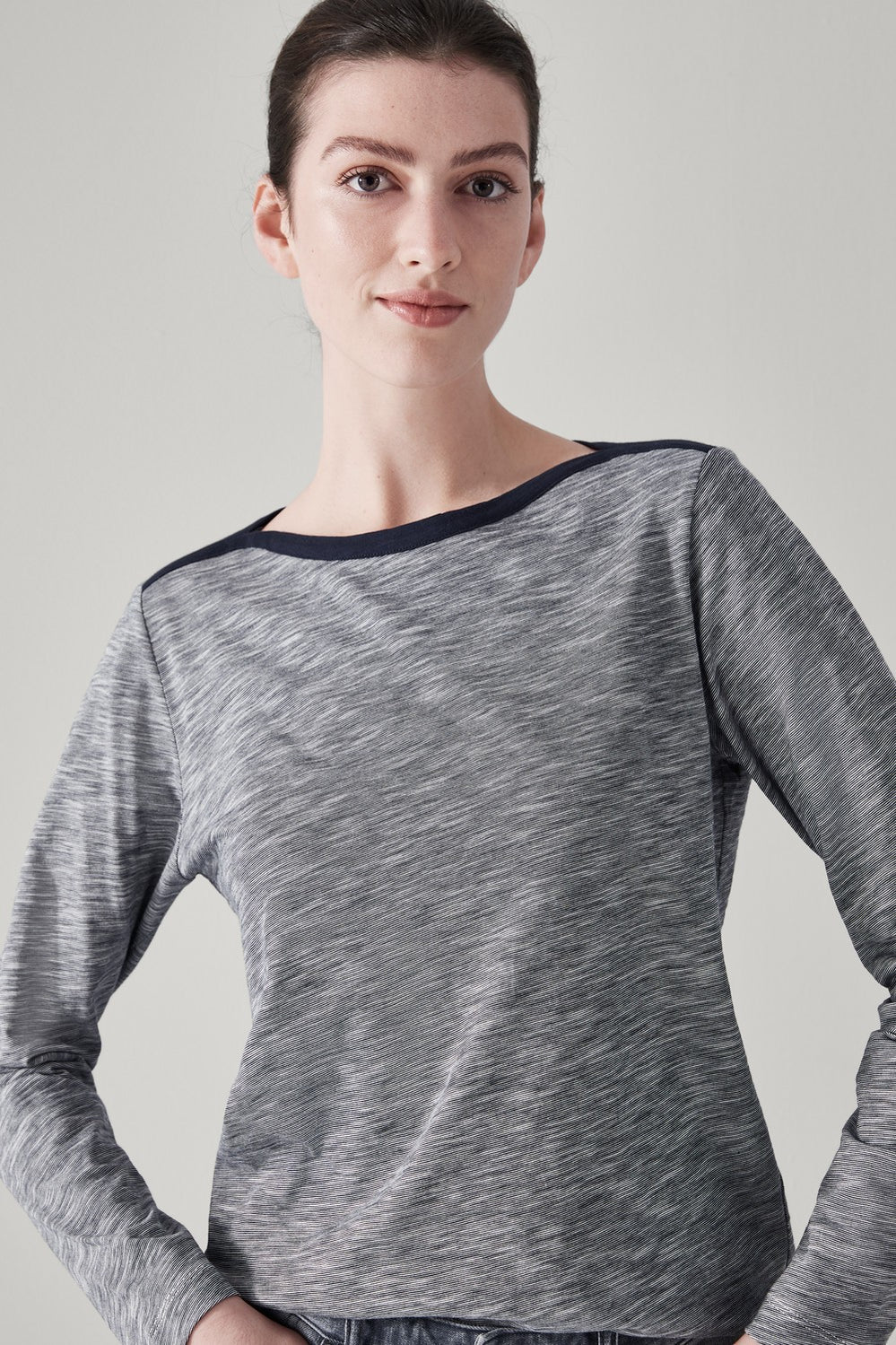 Cotton Bateau Long Sleeve T-Shirt
