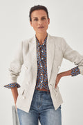 Linen Mock Double Breasted Blazer