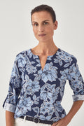 Shadow Bloom Vent Neck Top