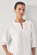 Linen Vent Neck Top
