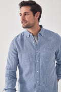 Regular Linen Micro Check Shirt
