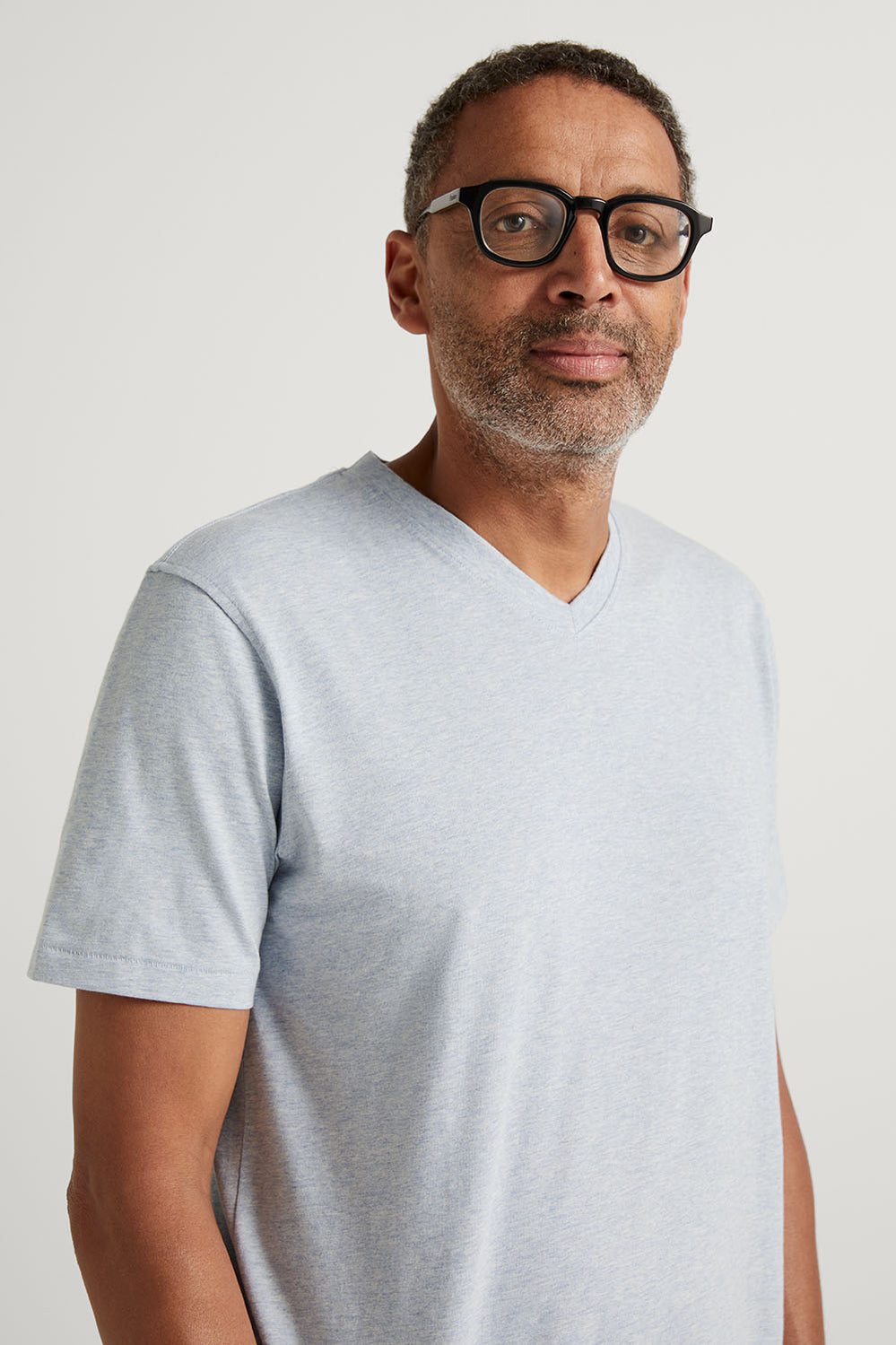 Cotton Marle V Neck T-Shirt