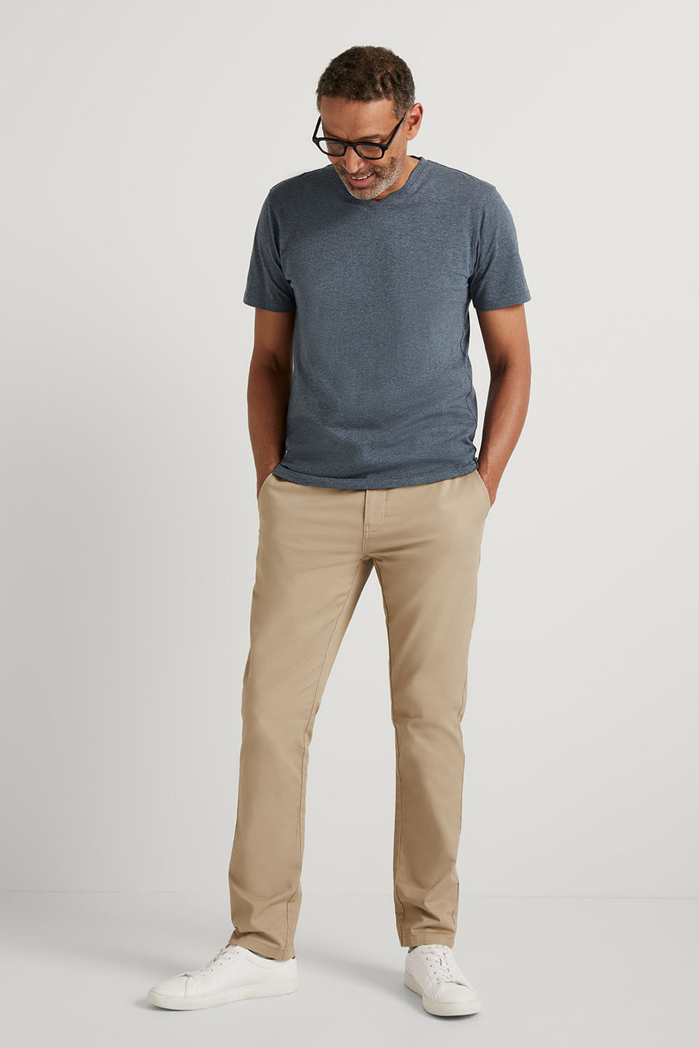 Cotton Marle V Neck T-Shirt