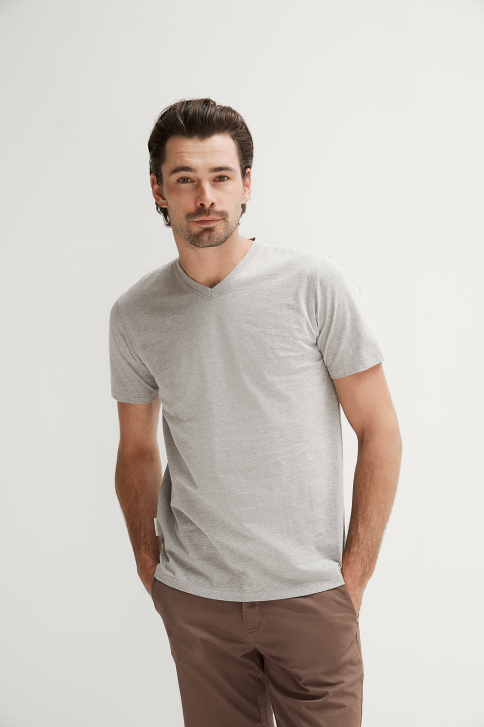 Cotton Marle V Neck T-Shirt
