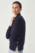 Cotton Cashmere Button Detail Knit