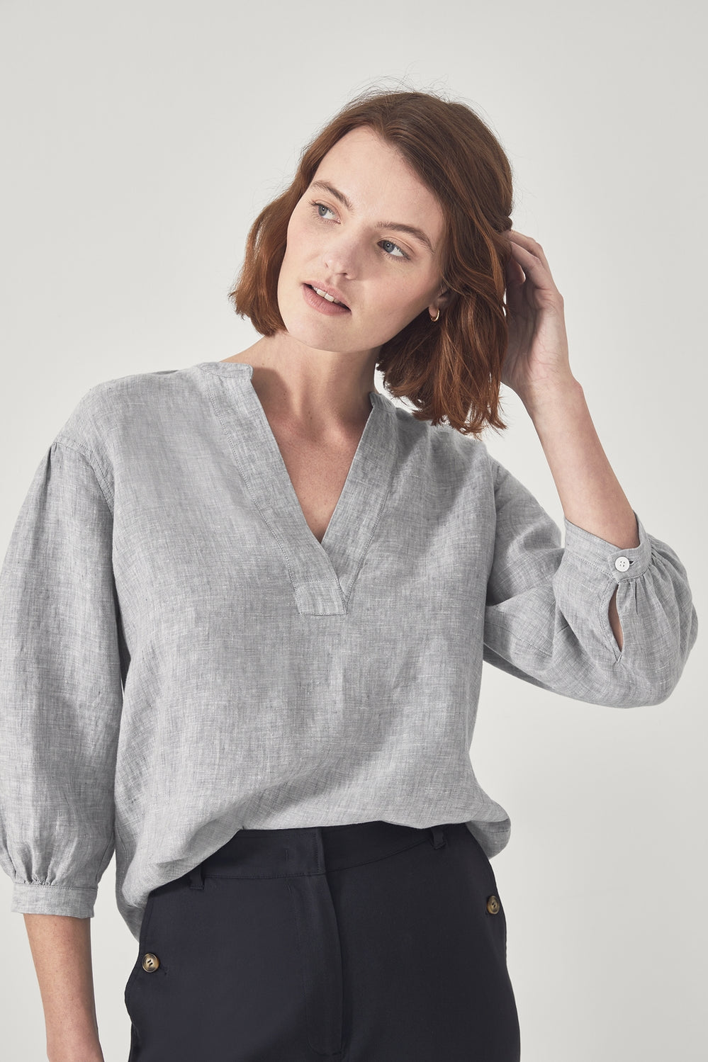 Linen Yarn Dye Boho Blouse