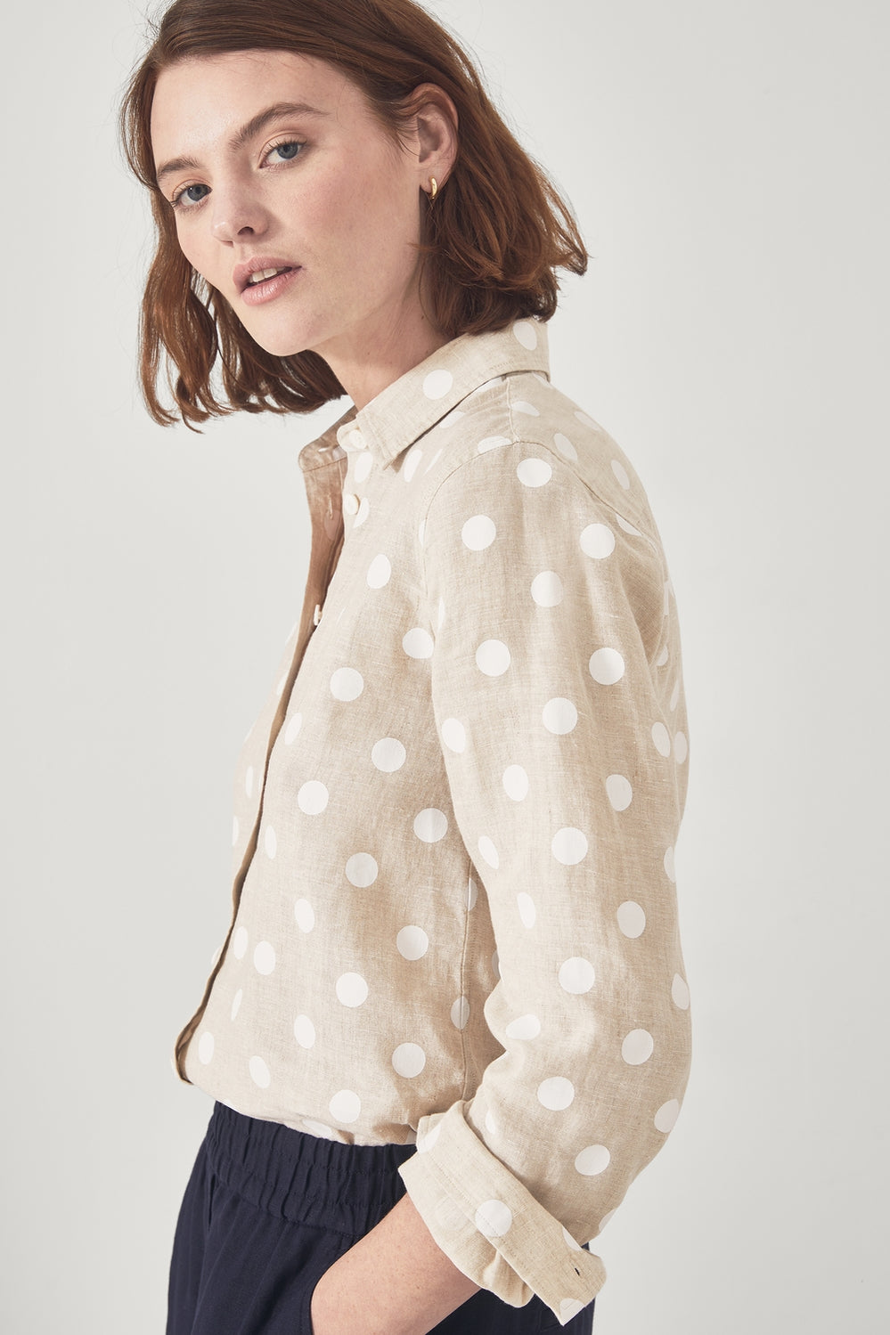 Linen Spot Print Shirt