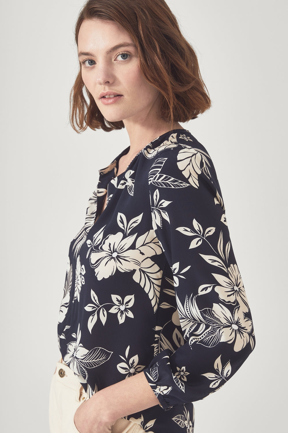 Silk Overlay Palm Blouse