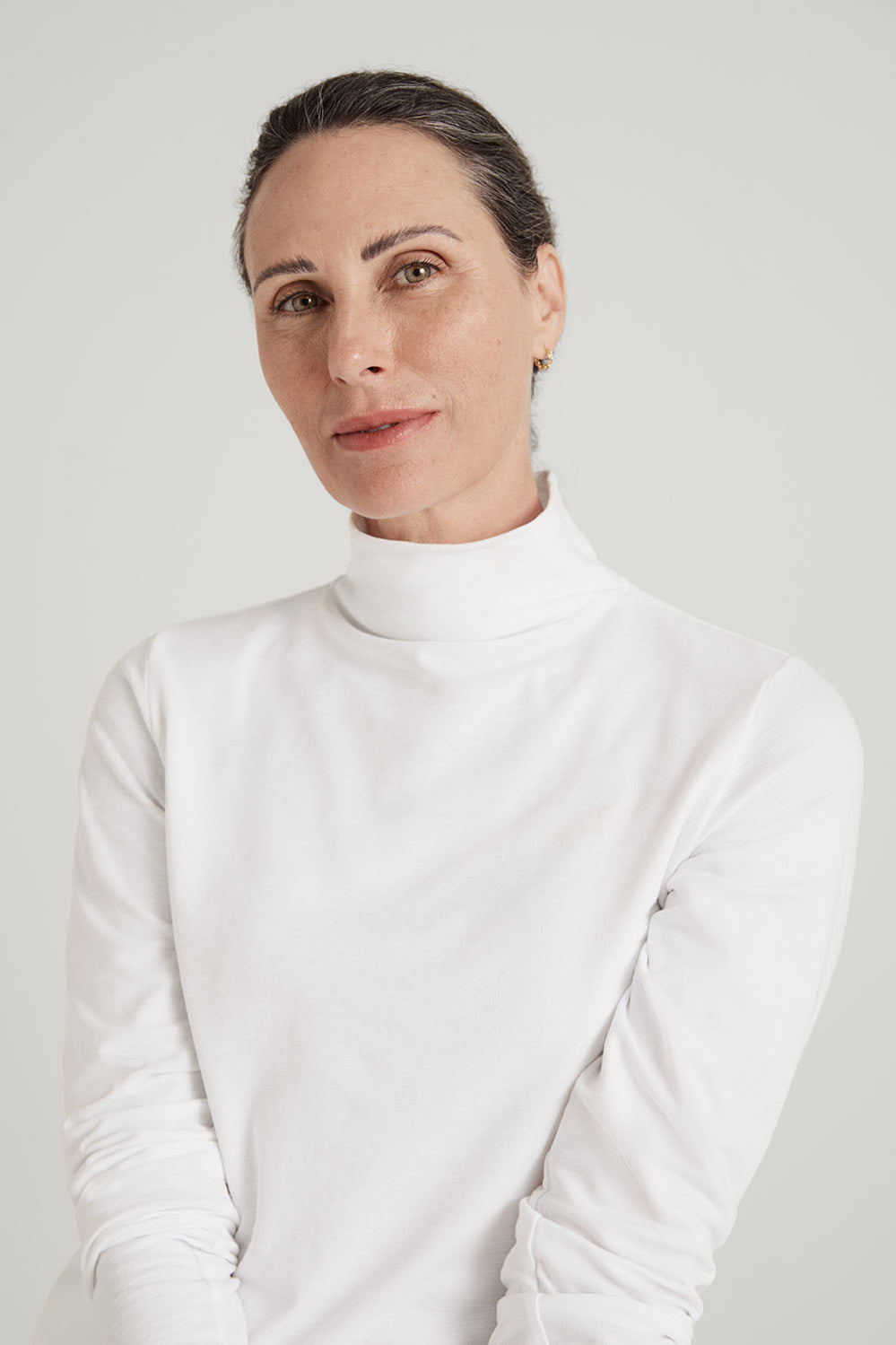 Mock Neck Long Sleeve T-Shirt