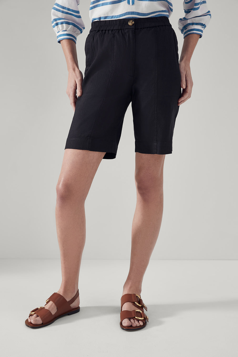 Stretch Linen Blend Short