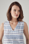 Linen Awning Stripe Shell Tank
